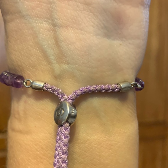 Amethyst bracelet on adjustable cord - Picture 4 of 4